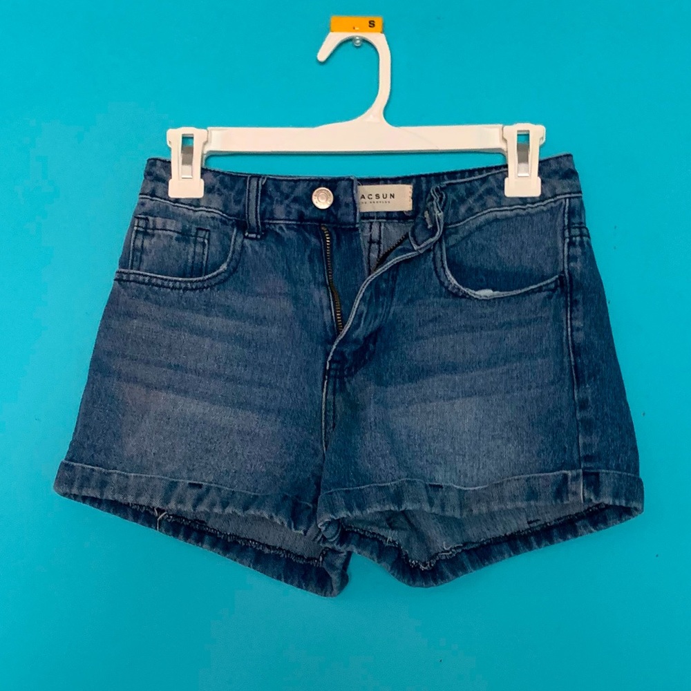 PACSUN DARK BLUE MOM SHORTS